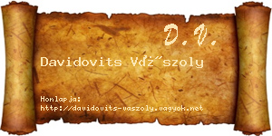 Davidovits Vászoly névjegykártya